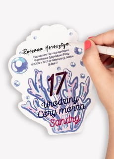 Zaproszenia personalizowane urodzinowe MERMAID (6szt.)