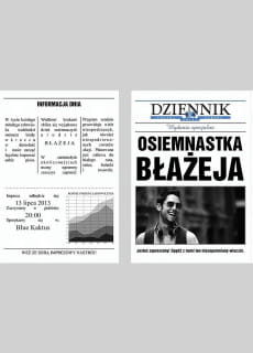 Zaproszenia GAZETA URODZINOWA ze zdjciem