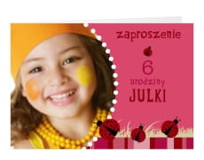 Zaproszenia personalizowane BIEDRONKI zaproszenia personalizowane