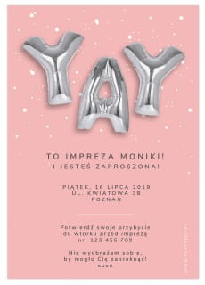 Zaproszenia personalizowane IMPREZA