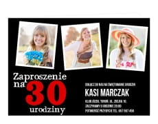 Zaproszenia na 30 urodziny KOLA ZE ZDJCIAMI personalizowane