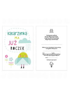 Zaproszenia personalizowane ROCZEK DZIEWCZYNKI