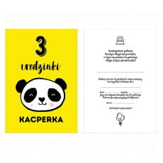 Zaproszenia personalizowane dla dzieci URODZINOWA PANDA