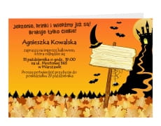 Zaproszenia na Halloween personalizowane ZAMCZYSKO