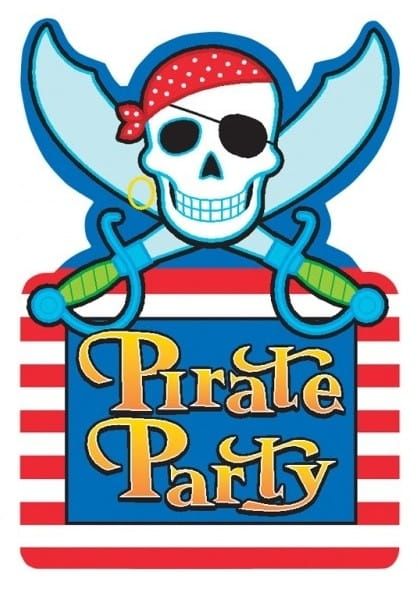 Zaproszenia pirackie PIRATE PARTY (8szt)