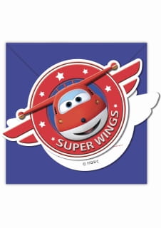 Zaproszenia na urodziny dziecka SUPER WINGS (6szt.)