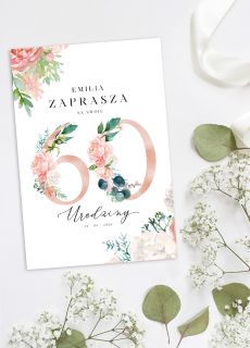 Zaproszenie na 60 urodziny KWIATY