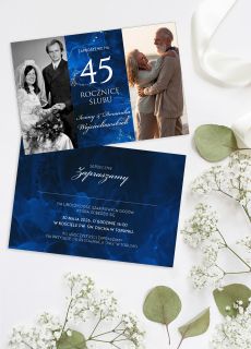 Zaproszenie ze zdj�ciem SZAFIROWA ROCZNICA �LUBU