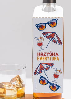 Zawieszki na alkohol na imprez emerytaln EMERYTURA (4szt.)