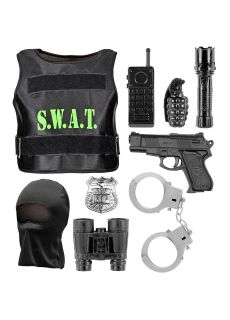 Zestaw akcesoria policjanta SWAT zestaw policjanta przebranie policjant dodatki policyjne
