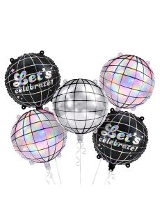 Zestaw balon�w KULE DISCO mix 5 szt. balony kule disco dekoracje balonowe balony disco
