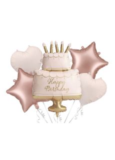 Zestaw balon�w PASTELOWY TORT URODZINOWY 5 szt. 