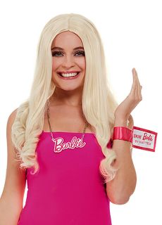 Peruka BARBIE zestaw z naszyjnikiem 
