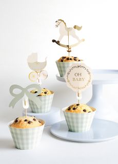 Zestaw do babeczek na baby shower OH BABY baby shower dekoracje dekoracje na baby shower