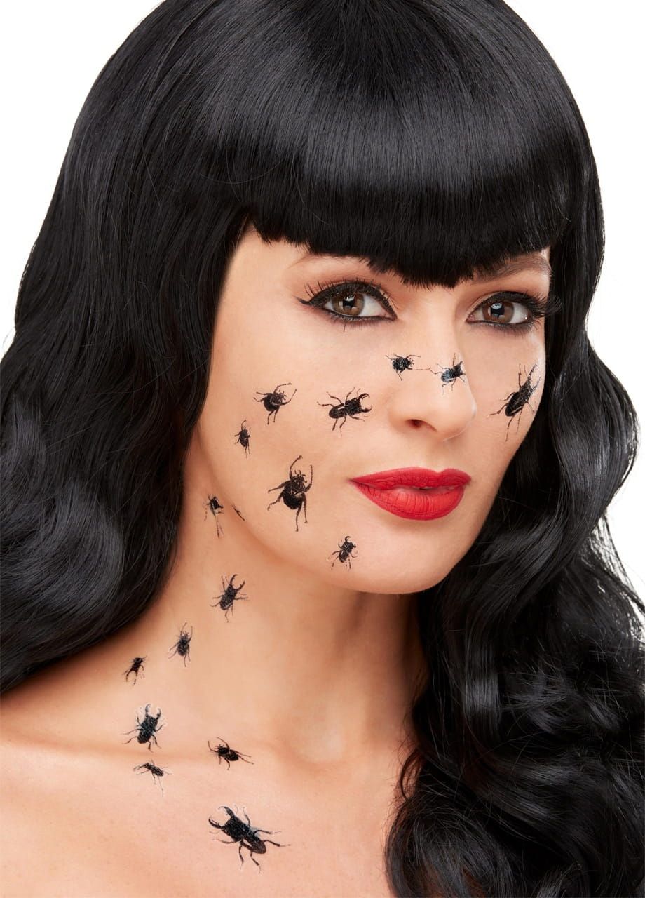 Tatuaże zmywalne na Halloween ROBAKI makijaż czarownicy