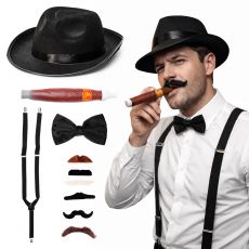 Zestaw gangstera lat 20 - akcesoria to stroju gangstera