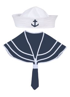 Zestaw MARYNARZA czapka i ko�nierz czapka marynarza ko�nierz marynarski przebranie marynarza str�j marynarza