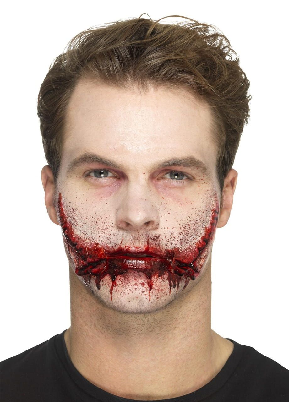 Sztuczne rany KRWAWY UŚMIECH makijaż na Halloween
