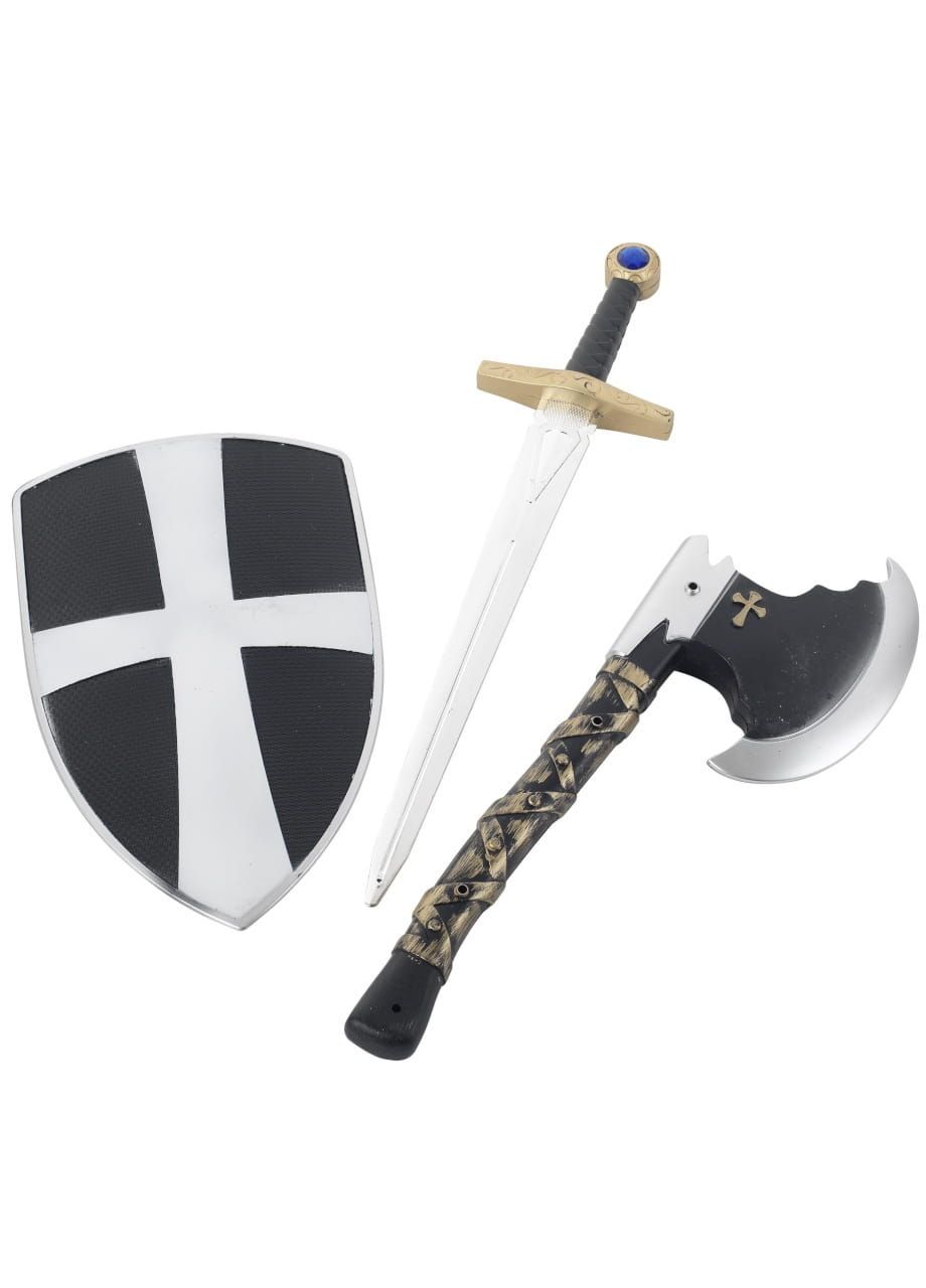 Zestaw rycerza BROŃ RYCERSKA miecz, tarcza i topór