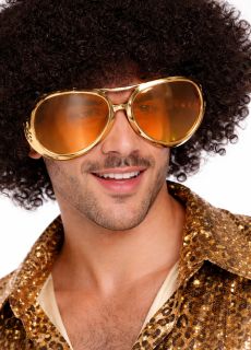 Z�ote Okulary imprezowe Lata 70  du�e okulary disco �mieszne okulary imprezowe du�e okulary retro