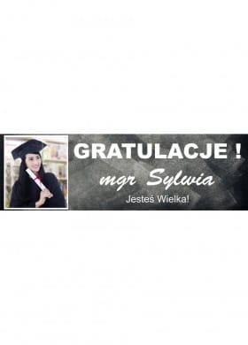Baner ze zdjciem GRATULACJE - 125cm x 38cm