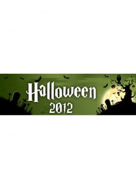 Baner halloween UPIORNY CMENTARZ - 125cm x 38cm