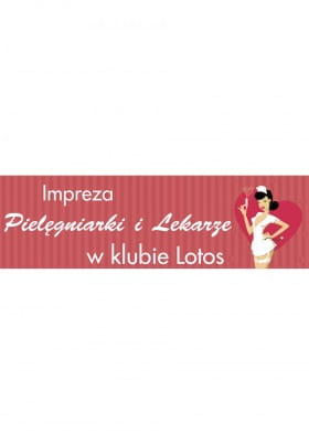 Baner IMPREZA LEKARSKA -125cm x 38cm