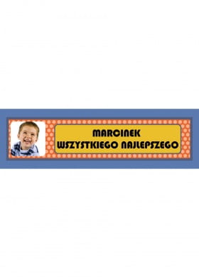 Baner personalizowany ze zdjciem KROPKI - 125cm x 38cm