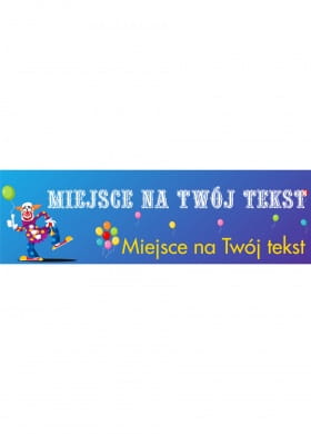 Baner na urodziny dziecka WESO�Y KLAUN dekoracja personalizowana