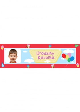 Baner ze zdjciem BALONIKI dekoracja urodzinowa dla dzieci