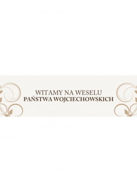 Baner WESELNY personalizowany - 125cm x 38cm