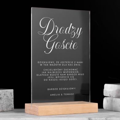 Tabliczka informacyjna KSIĘGA GOŚCI statuetka plexi Tabliczka informacyjna KSIĘGA GOŚCI statuetka plexi