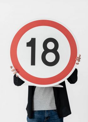 Du�a dekoracja na 18 urodziny ZNAK dekoracja na urodziny dekoracja urodzinowa znak 18 dekoracja kartonowa