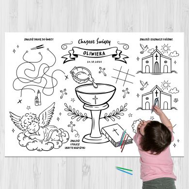 Dua kolorowanka CHRZEST kolorowanka religijna prezent na chrzest dla dziecka