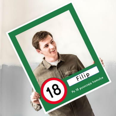 Ramka na zdjęcia na 18 urodziny ZNAK 18 Ramka na zdjęcia na 18 urodziny ZNAK 18