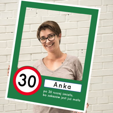 Foto ramka na 30 urodziny ZNAK personalizowana dekoracja na 30 urodziny rekwizyty do fotobudki