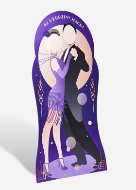 Fotościanka do zdjęć LATA 20. z otworami na twarz  Fotościanka do zdjęć LATA 20. z otworami na twarz