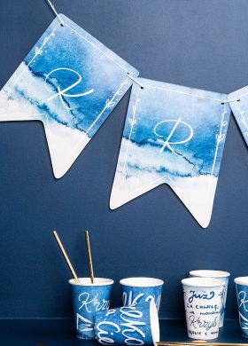 Dekoracja personalizowana BABY SHOWER BOY girlanda z własnym napisem 9-16 znaków Dekoracja personalizowana BABY SHOWER BOY girlanda z własnym napisem 9-16 znaków