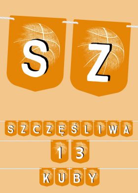 Girlanda imienna DLA FANA KOSZYKÓWKI 9-16 znaków Girlanda imienna DLA FANA KOSZYKÓWKI 9-16 znaków