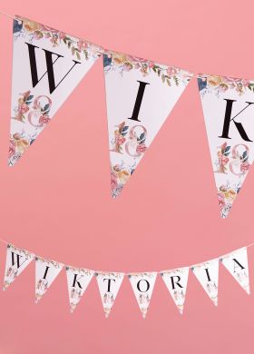 Personalizowana girlanda na 18 urodziny KWIATY 4-8 znakw