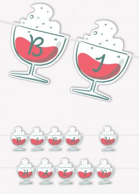 Girlanda na imprezę w stylu PRL BIBA 17-24 znaków Girlanda na imprezę w stylu PRL BIBA 17-24 znaków