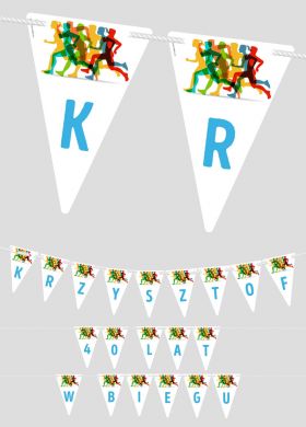 Personalizowana girlanda na URODZINY BIEGACZA 17-24 znaki Personalizowana girlanda na URODZINY BIEGACZA 17-24 znaki
