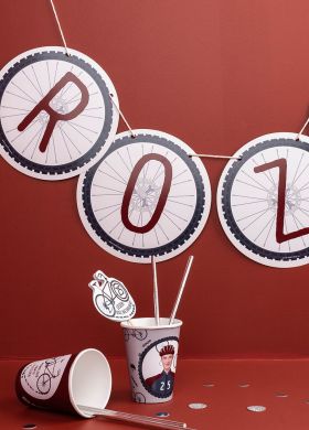 Girlanda personalizowana ROWEROWO urodziny rowerzysty 9-16 znaków Girlanda personalizowana ROWEROWO urodziny rowerzysty 9-16 znaków