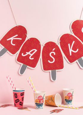 Girlanda personalizowana LODY girlanda z wasnym napisem 17-24 znaki