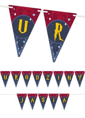 Girlanda personalizowana DLA FANA HARREGO POTTERA 9-16 znaków Girlanda personalizowana DLA FANA HARREGO POTTERA 9-16 znaków