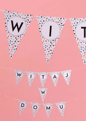 Personalizowana girlanda WITAJ W DOMU 4-8 znakw