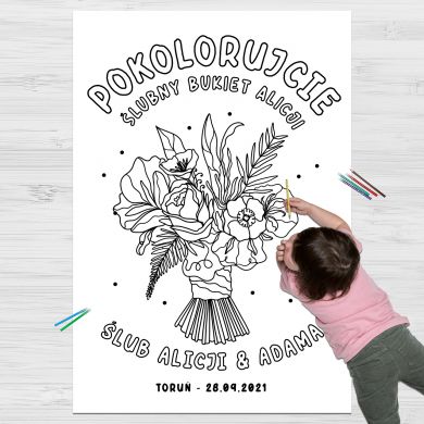 Du�a kolorowanka weselna BUKIET �LUBNY
