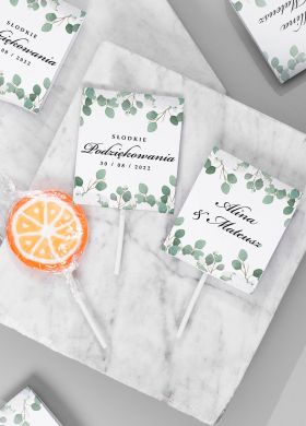 Personalizowane lizaki DROBNE UPOMINKI DLA GO�CI WESELNYCH