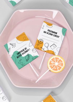 Personalizowane lizaki UPOMINEK NA PASOWANIE PIERWSZOKLASISTY prezent na pasowanie na ucznia