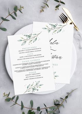 Personalizowane menu weselne DELIKATNE GAZKI